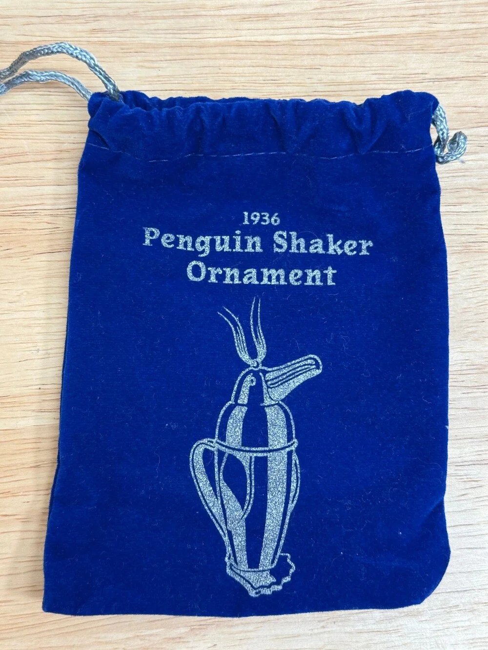 Vintage Restoration Hardware 1936 Penguin Shaker Silver Plate Ornament w/ Pouch